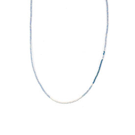 Sarah Crawford Handcrafted Sarah Crawford Beaded Necklace - 15" Octopus Dark Harbor & Silver Glass