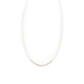 Sarah Crawford Handcrafted Sarah Crawford Beaded Necklace - 15" White & Gold Glass