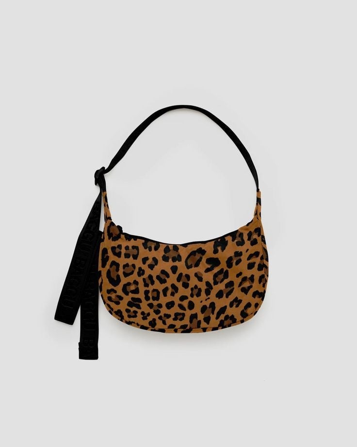 Baggu Small Nylon Crescent Bag - Leopard