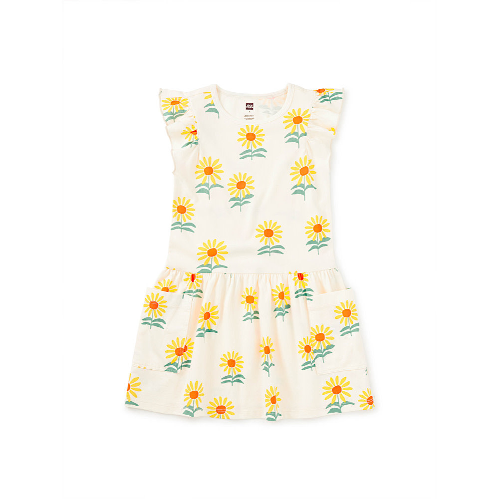 Tea Collection Tea Collection Flutter Sleeve Pocket Dress - Sunflowers