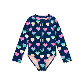 Tea Collection Tea Collection Long Sleeve One-Piece  Swimsuit - Ombre Hearts