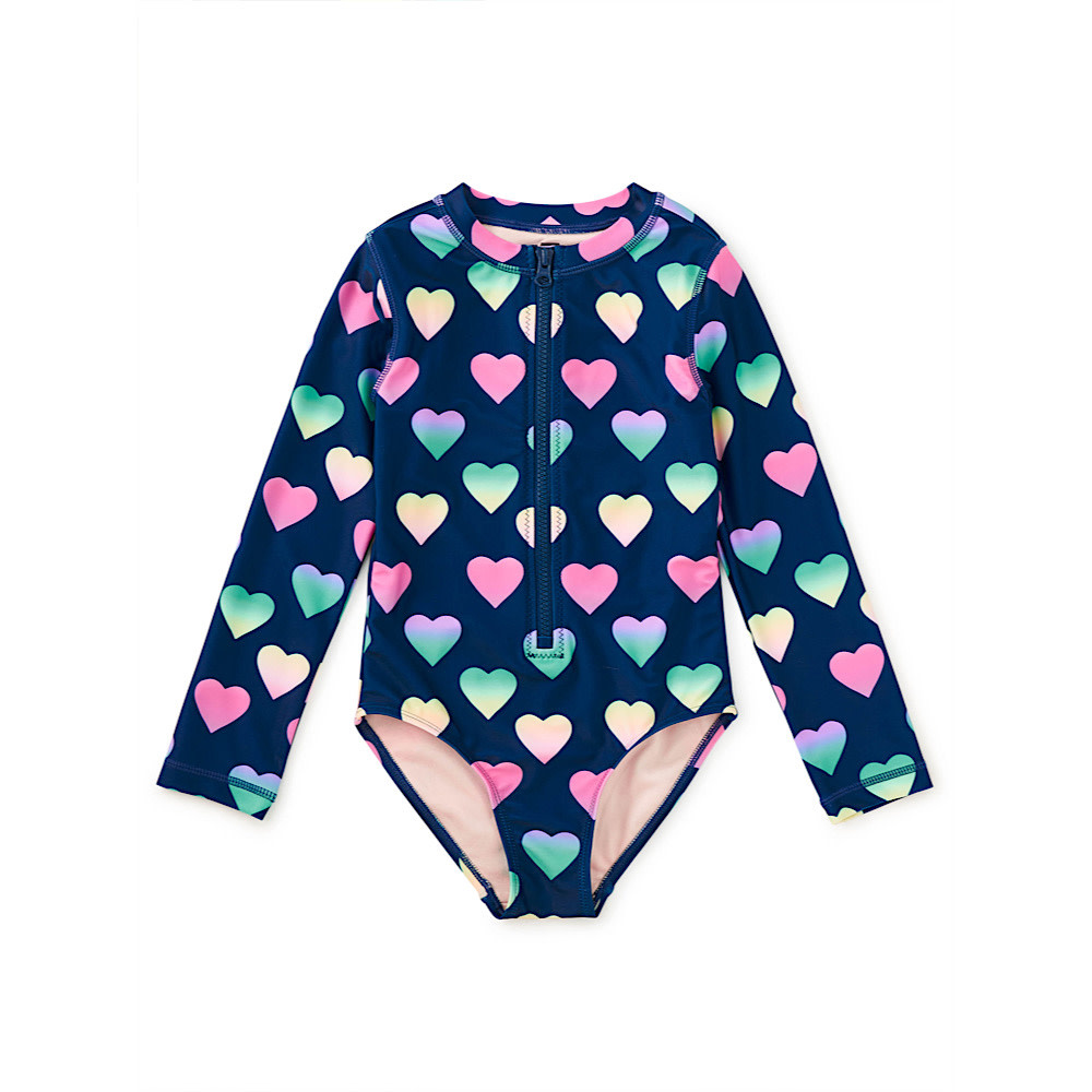 Tea Collection Tea Collection Long Sleeve One-Piece  Swimsuit - Ombre Hearts
