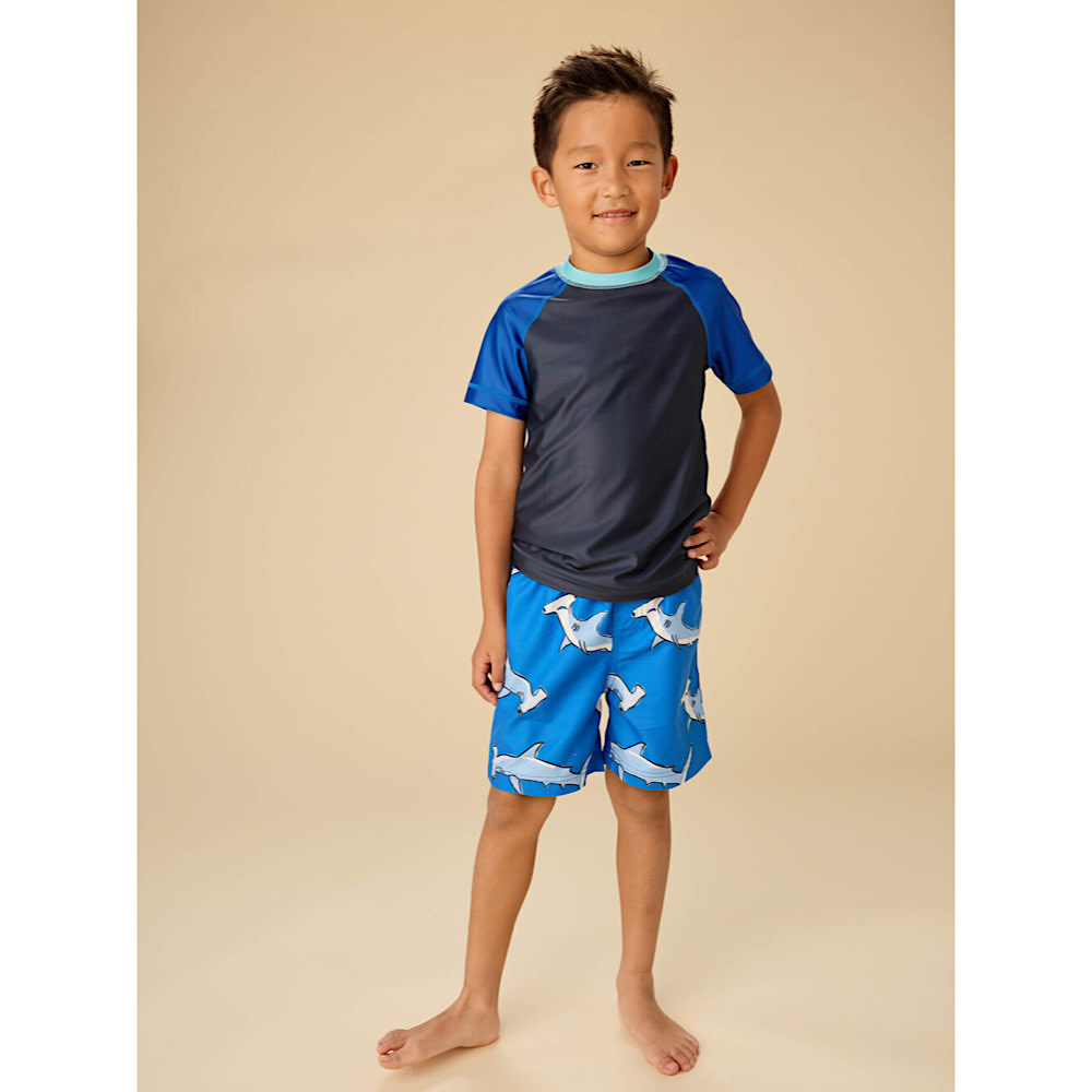 Tea Collection Mid-Length Swim Trunks - Hammerhead Sharks