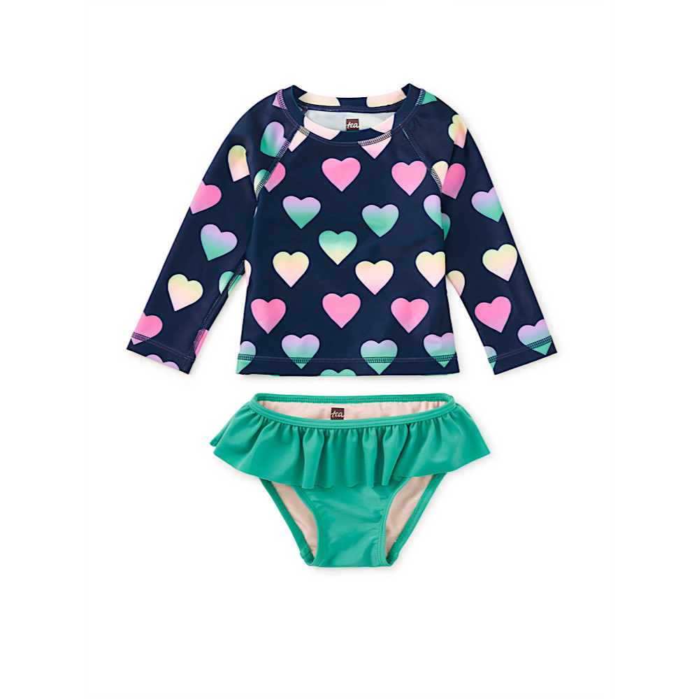 Tea Collection Rash Guard Baby Swim Set - Ombre Hearts