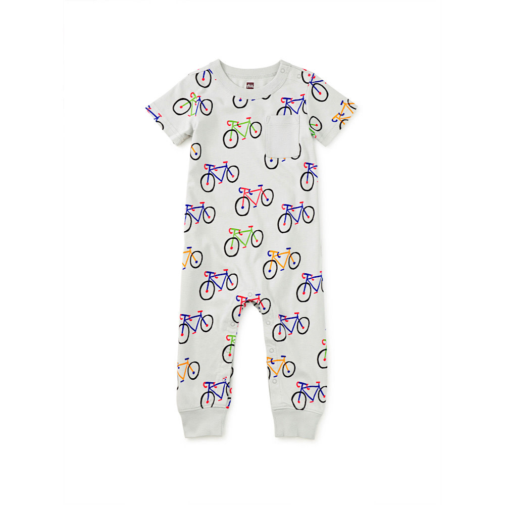 Tea Collection Tea Collection Pocket Baby Romper - La Vuelta Bikes