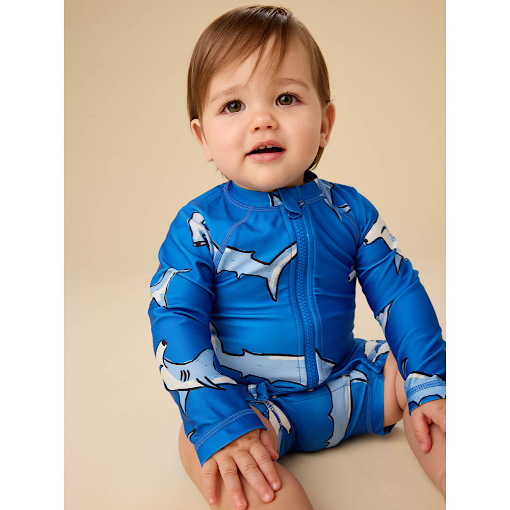 Tea Collection Rash Guard Baby Swimsuit - Hammerhead Sharks
