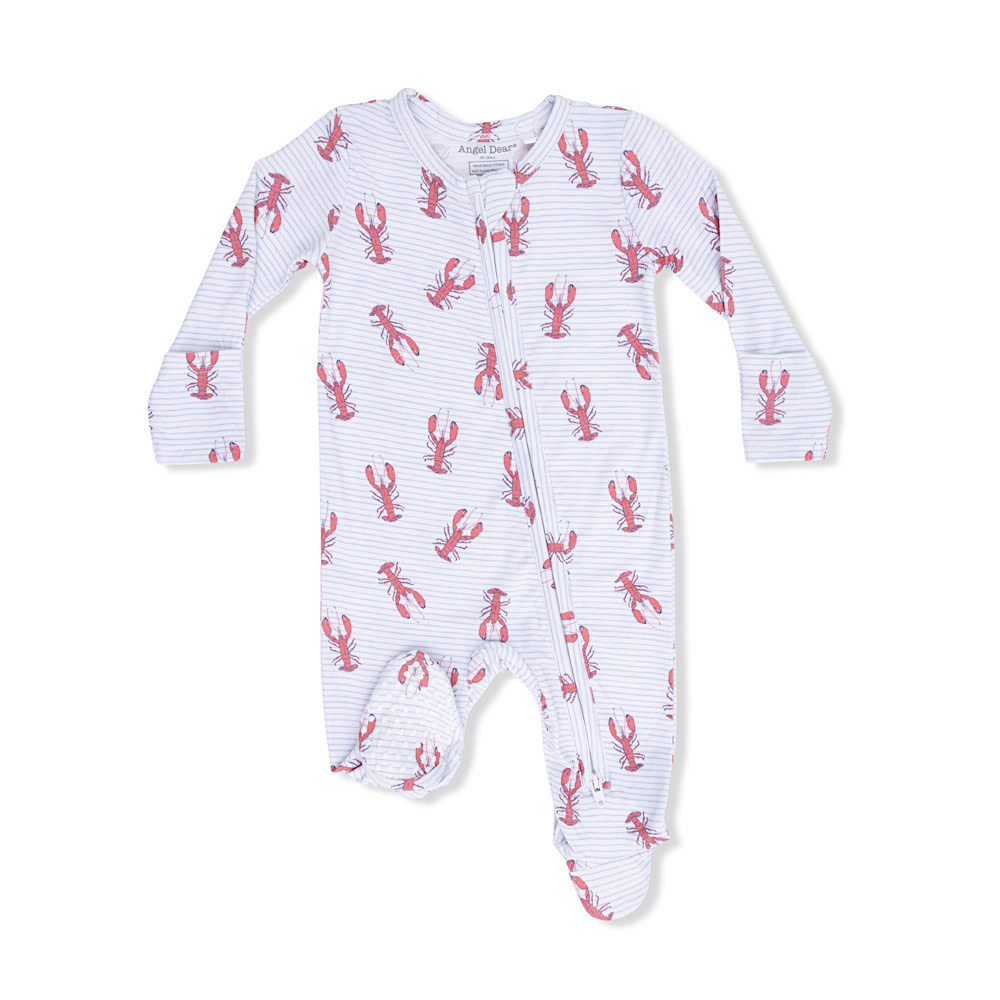 Angel Dear Bamboo 2 Way Zipper Footie - Lobster