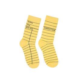 Out of Print Out Of Print Socks - Yellow Library Card - L