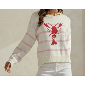 Able Striped Lobster Sweater - Ivory/Pink