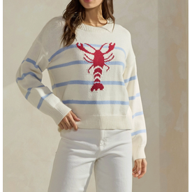 Able Striped Lobster Sweater - Cream/Light Blue