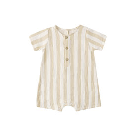Quincy Mae Quincy Mae Short Sleeve Woven Romper - Summer Stripe