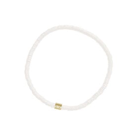 Pura Vida Pura Vida Cabrillo Vinyl Disc Stretch Bracelet - White