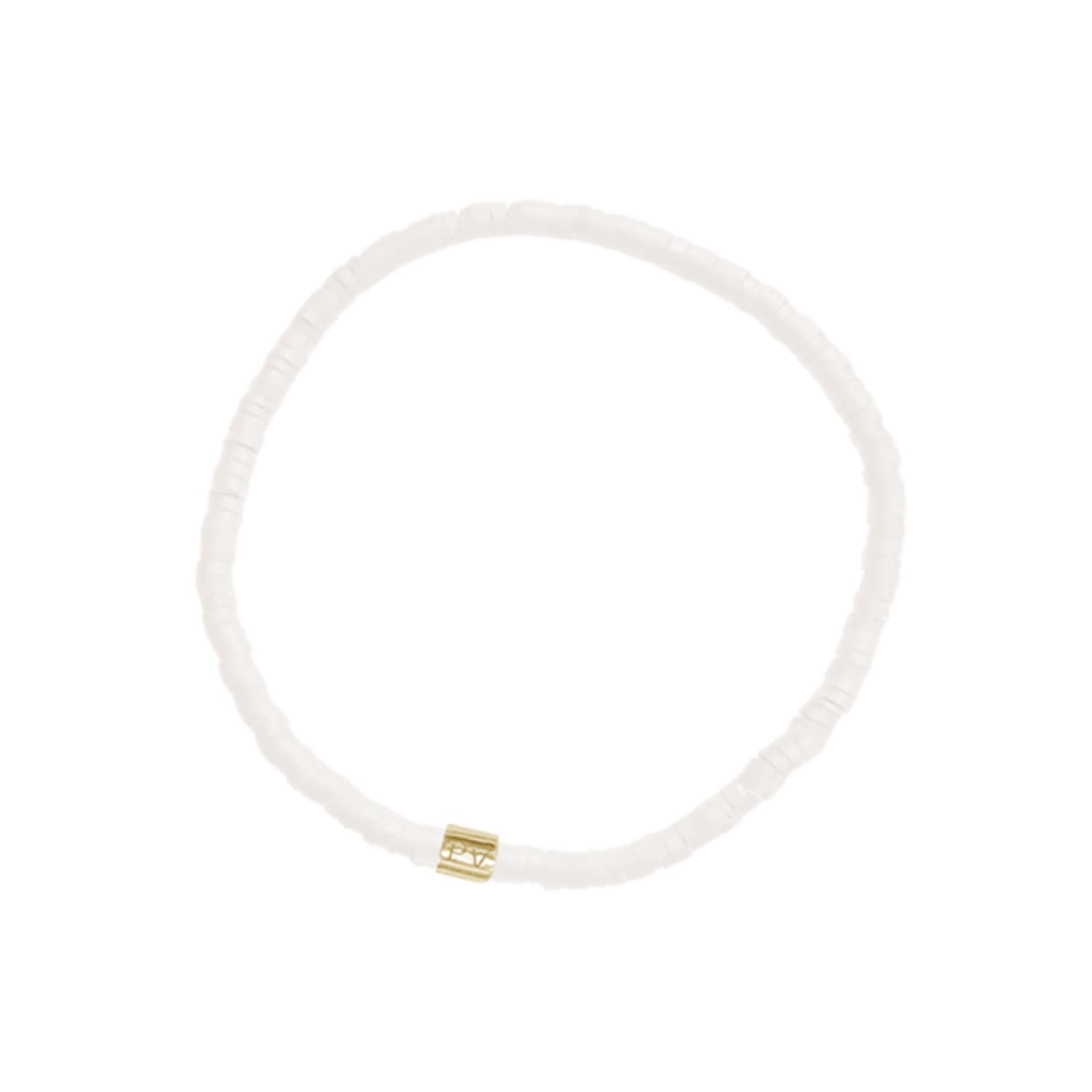Pura Vida Pura Vida Cabrillo Vinyl Disc Stretch Bracelet - White