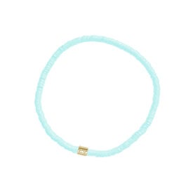 Pura Vida Pura Vida Cabrillo Vinyl Disc Stretch Bracelet - Ice Blue