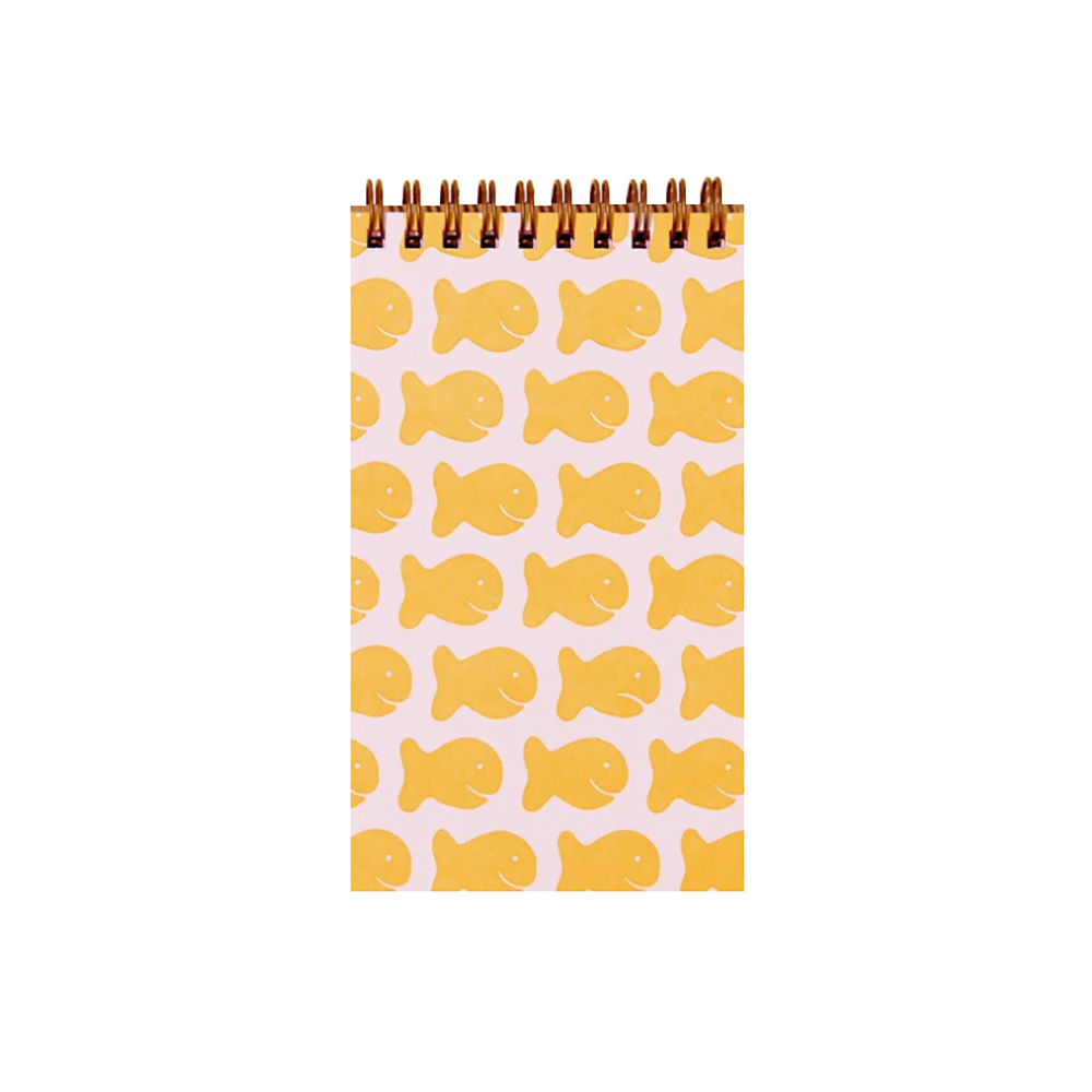 And Here We Are Spiral Pocket Notebook - Goldfish Cracker
