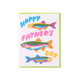 And Here We Are And Here We Are - Rainbow Trout Father's Day Card