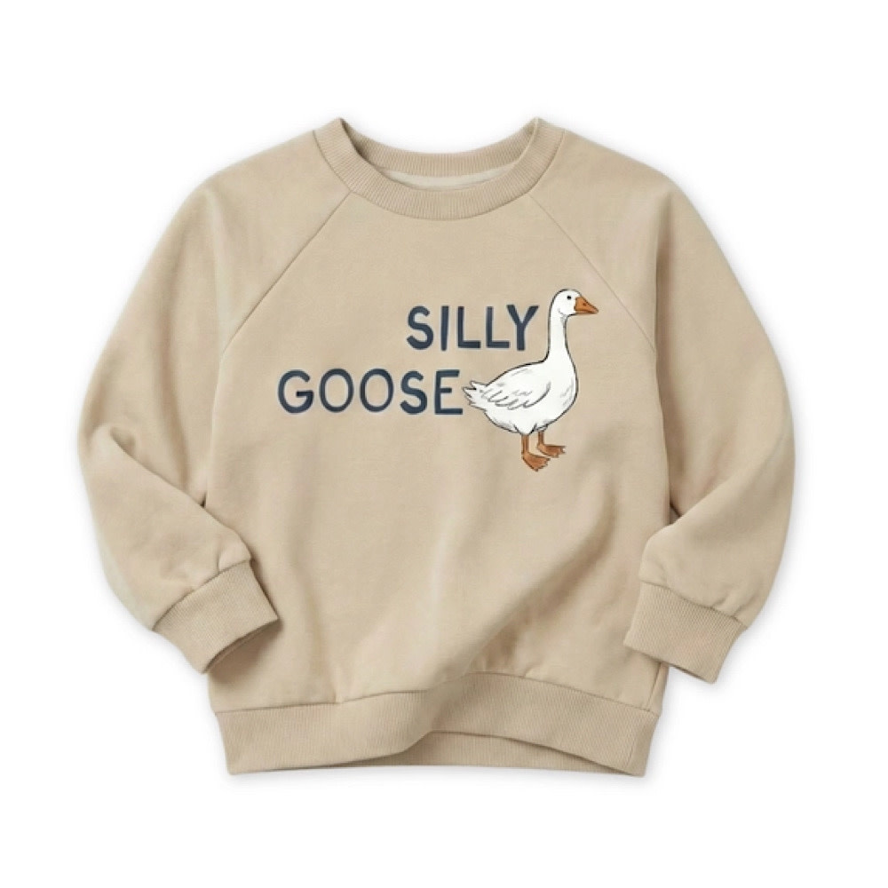 Bug + Bean Kids Sweatshirt - Silly Goose - Cream