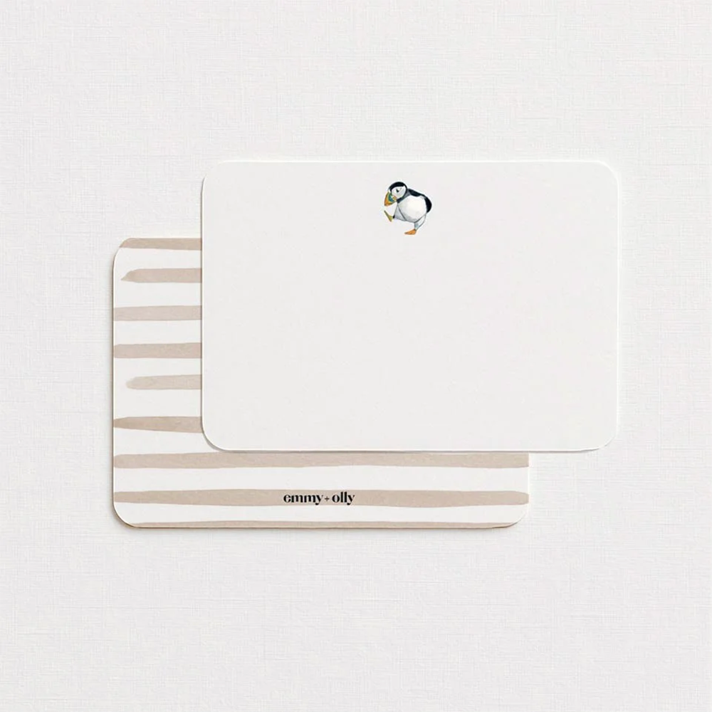 Emmy+Olly Note Card - Set of 10 - Puffin