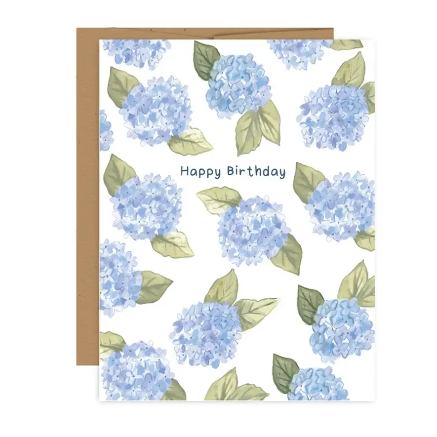 Jessica Frasz Studio Card - Blue Hydrangea Birthday