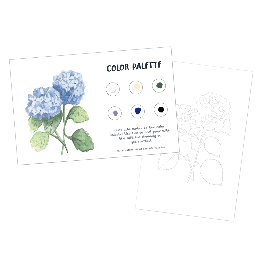 Jessica Frasz Studio Jessica Frasz Studio Watercolor Painting Kit - Blue Hydrangea