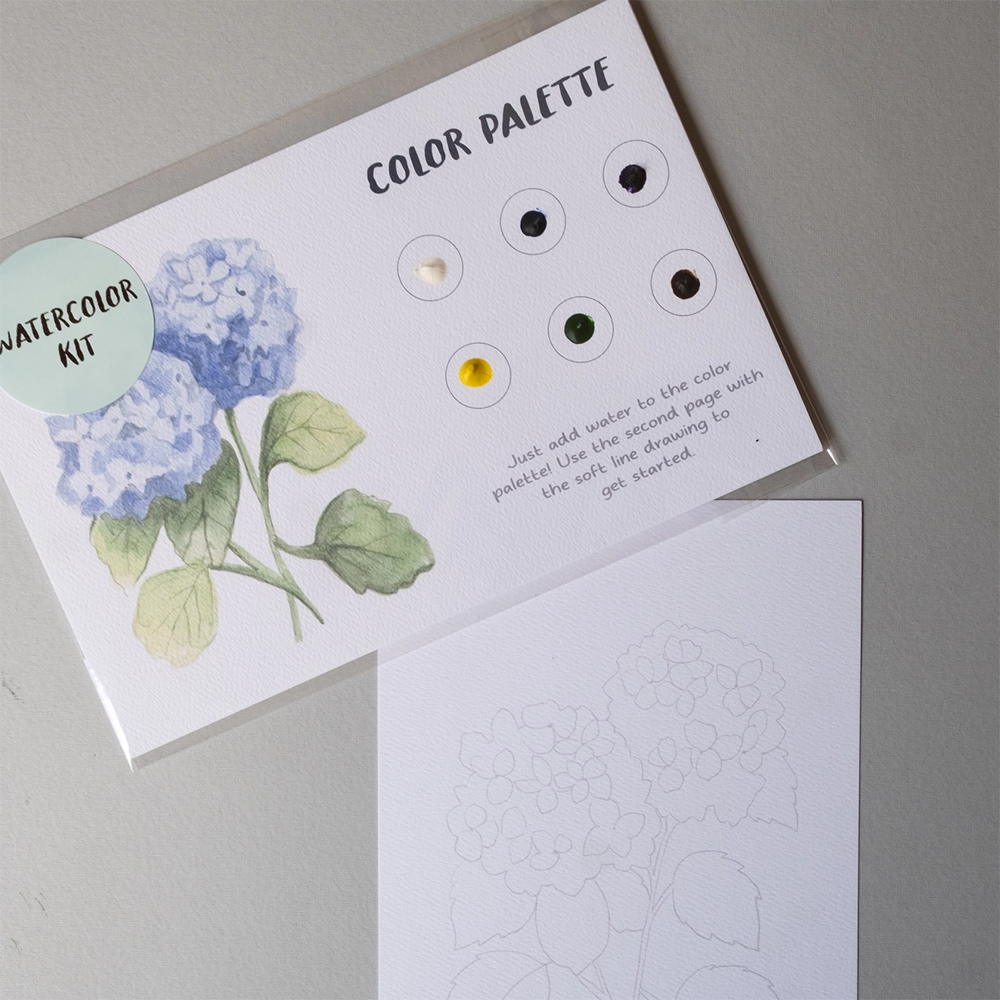 Jessica Frasz Studio Watercolor Painting Kit - Blue Hydrangea