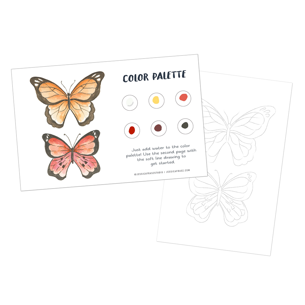 Jessica Frasz Studio Jessica Frasz Studio Watercolor Painting Kit - Monarch Butterfly