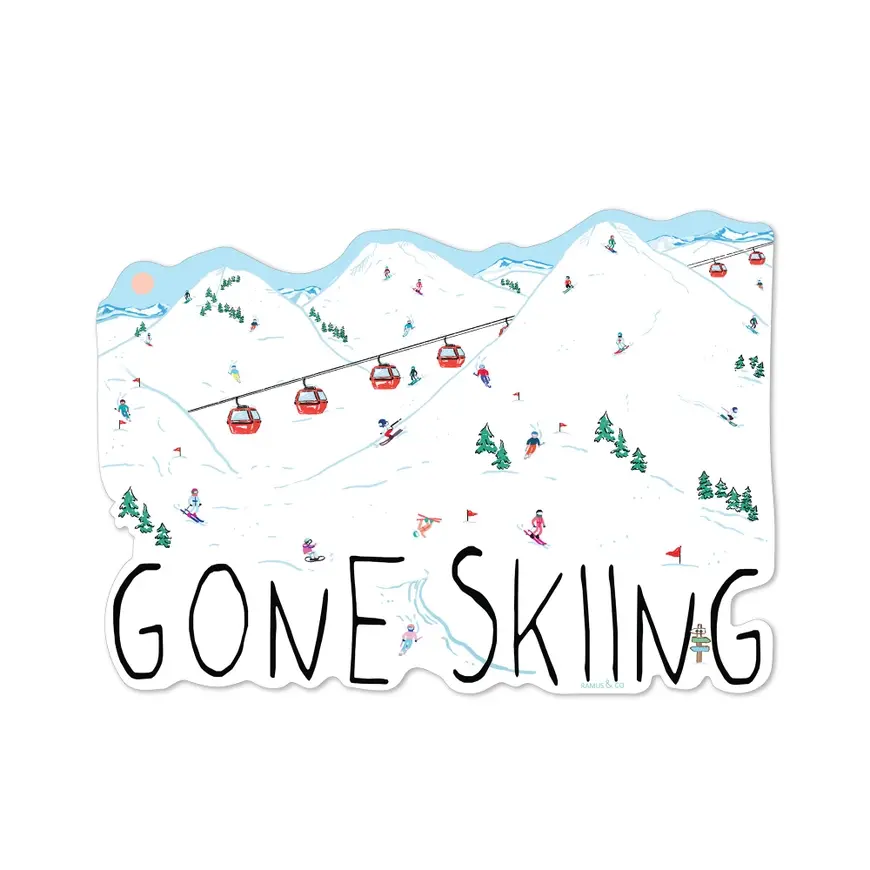 Ramus & Co Ramus & Co. Fridge Magnet Card - Gone Skiing