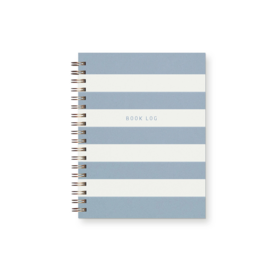 Ruff House Print Shop Book Log Notebook - Sky Blue Stripes