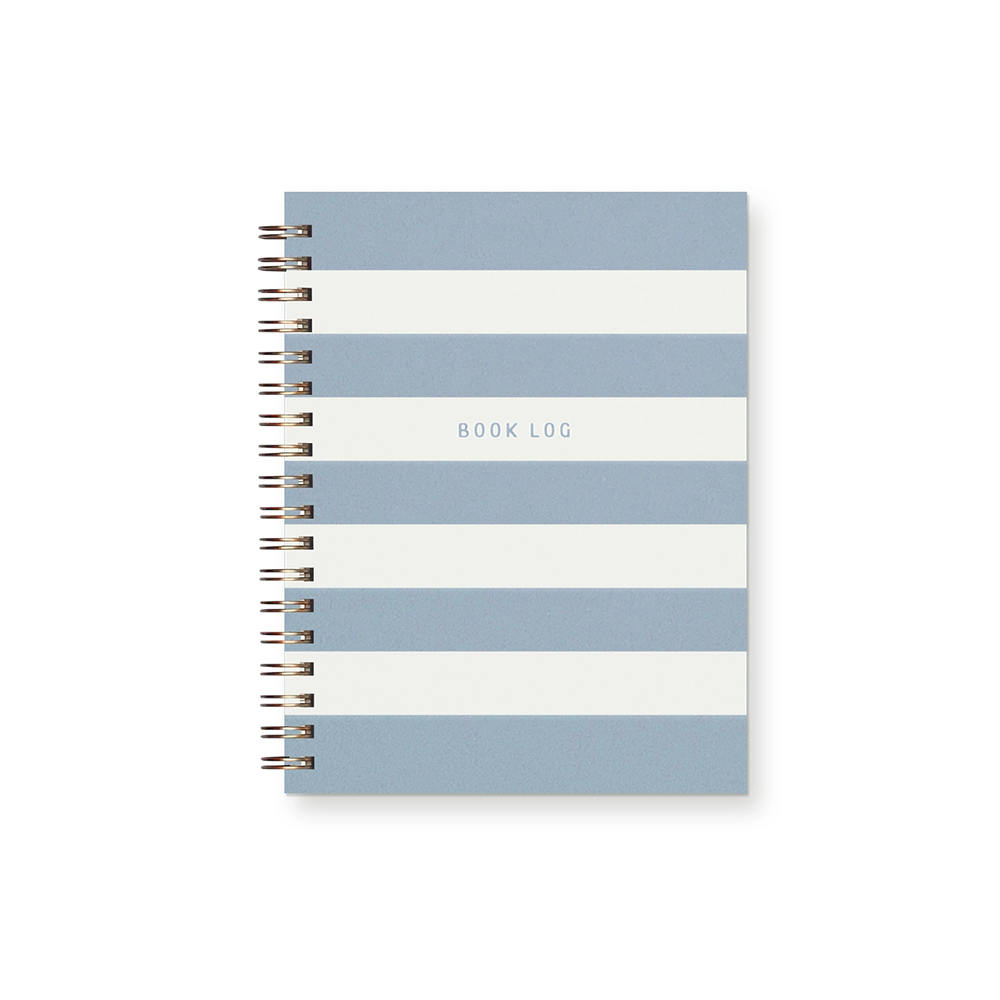 Ruff House Print Shop Book Log Notebook - Sky Blue Stripes