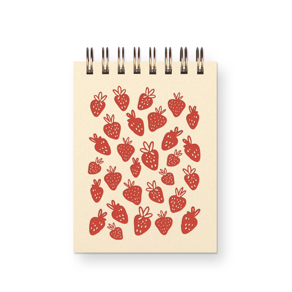 Ruff House Print Shop Mini Jotter Notebook - Strawberry - Vanilla