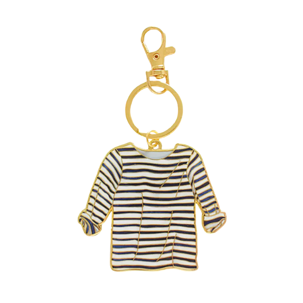 Sara Fitz Bag Charm - Striped Shirt