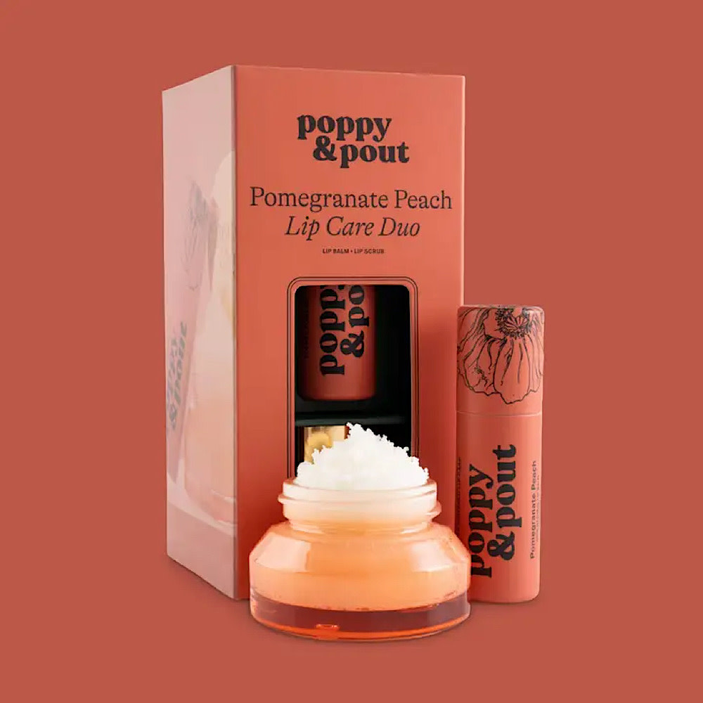 Poppy & Pout Lip Care Duo - Pomegranate Peach