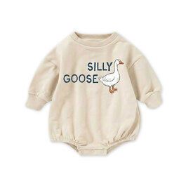 bug + bean kids Bug + Bean Kids Bubble Romper - Silly Goose - Cream