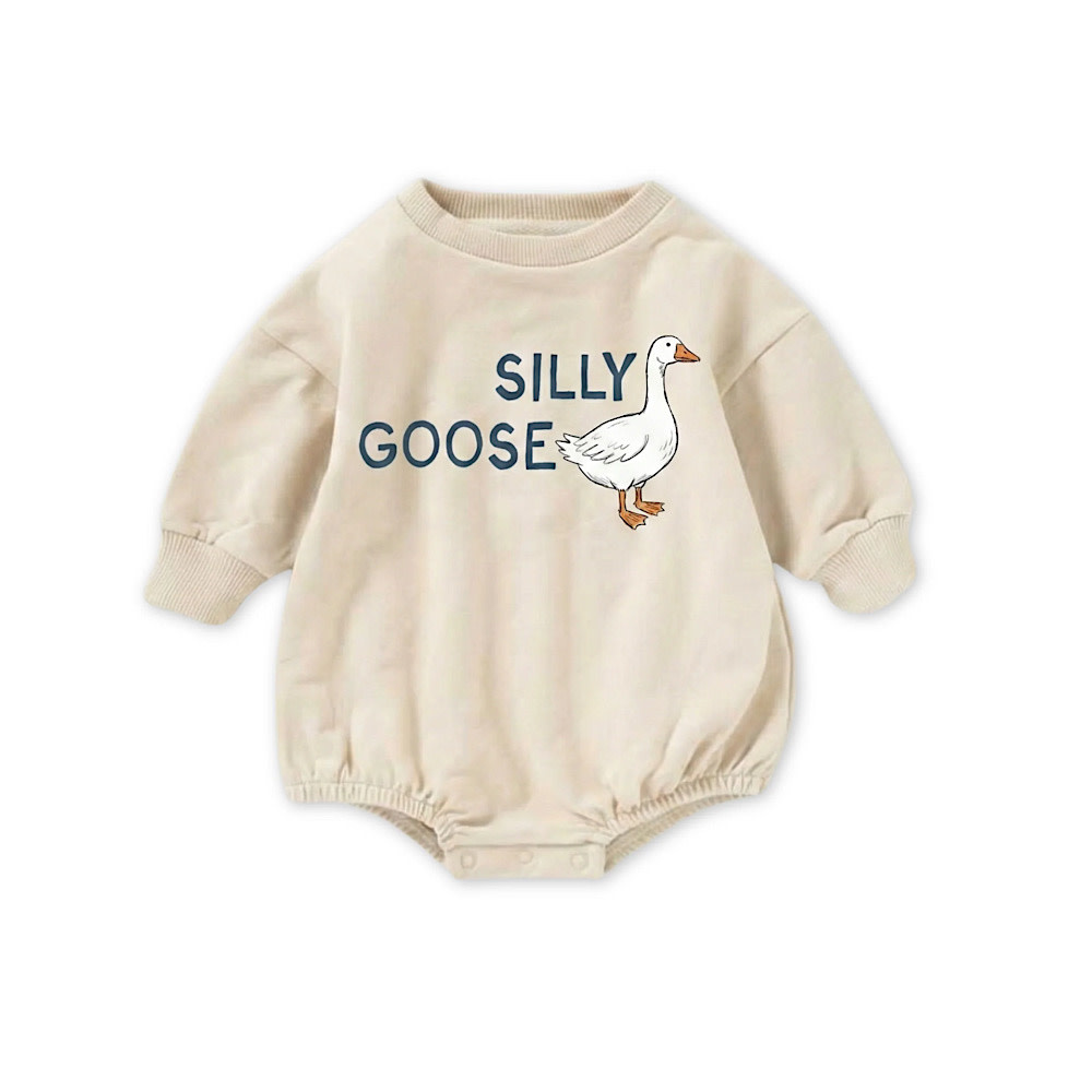 Bug + Bean Kids Bubble Romper - Silly Goose - Cream