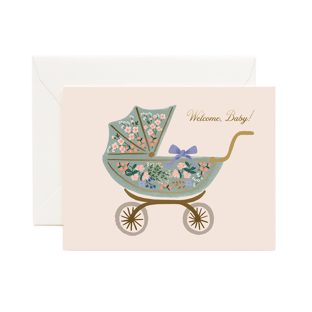 Rifle Paper Co. Floral Pram Baby Card