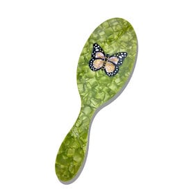 Solar Eclipse Amazing Hair Day Brush - Pink Monarch Butterfly- Green