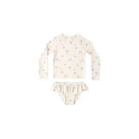 Rylee + Cru LLC Rylee + Cru Swim Rashguard Girls Set - Seashells