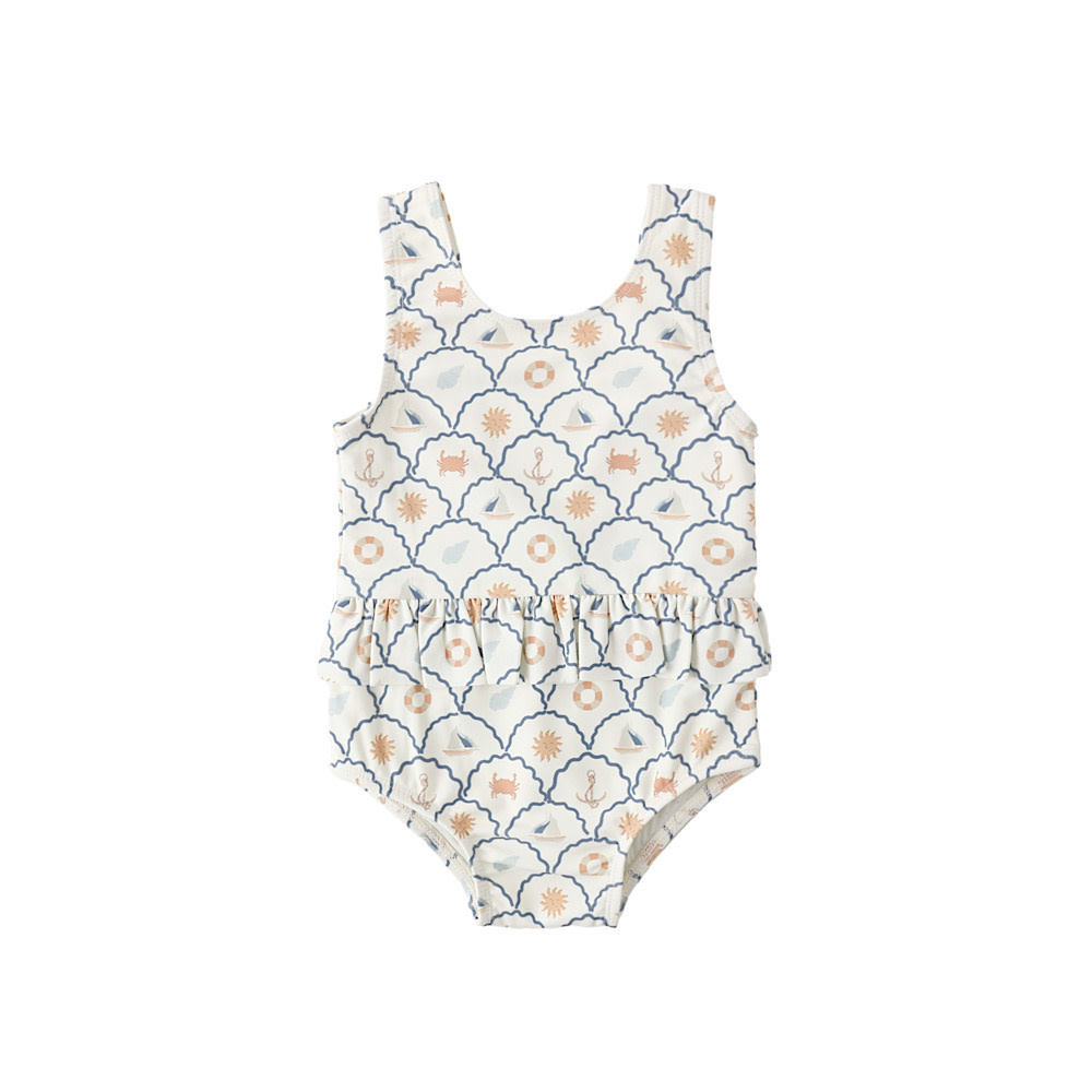 Rylee + Cru Swim Skirted One-Piece - Nautical Suns