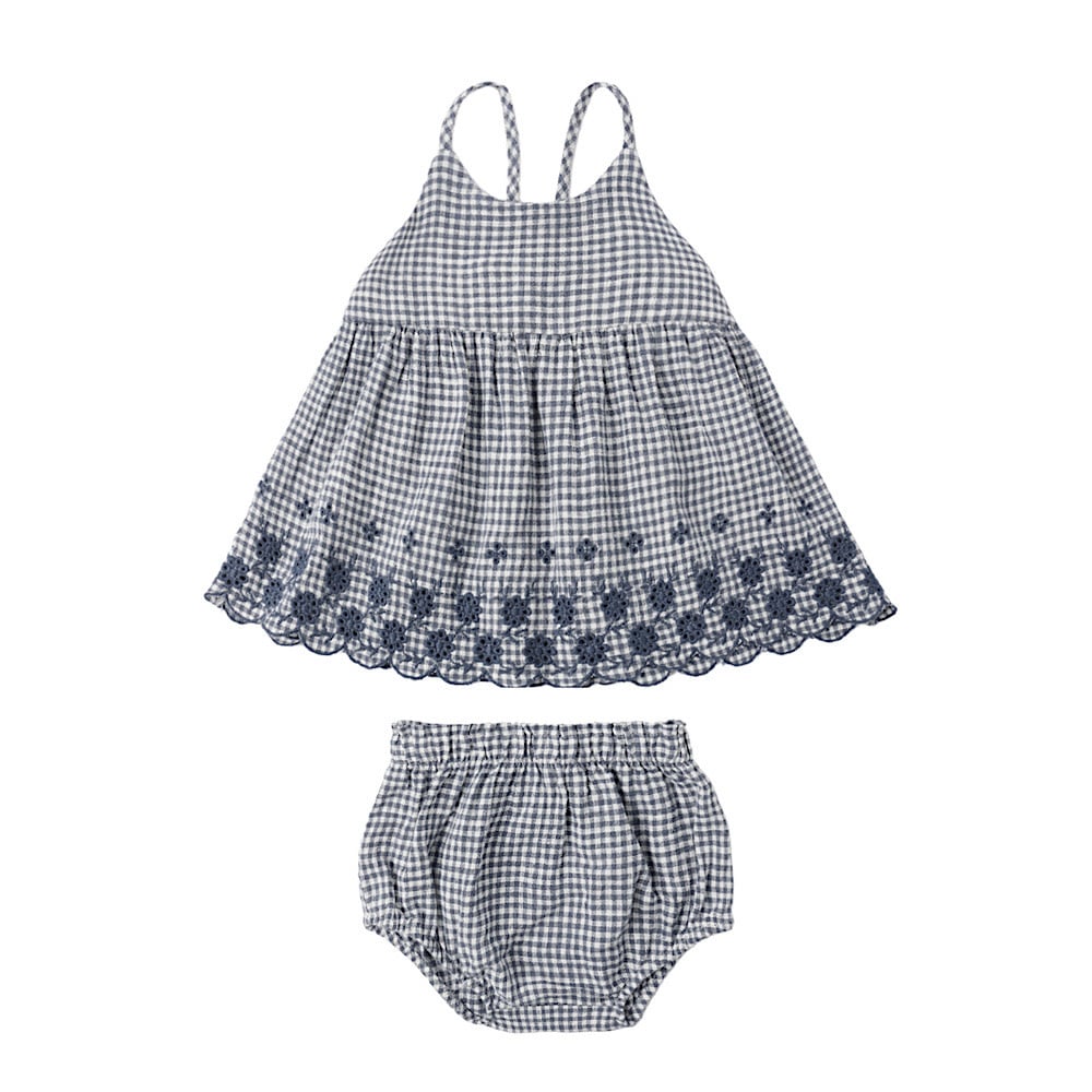 Rylee + Cru Zenni Set - Marine Gingham