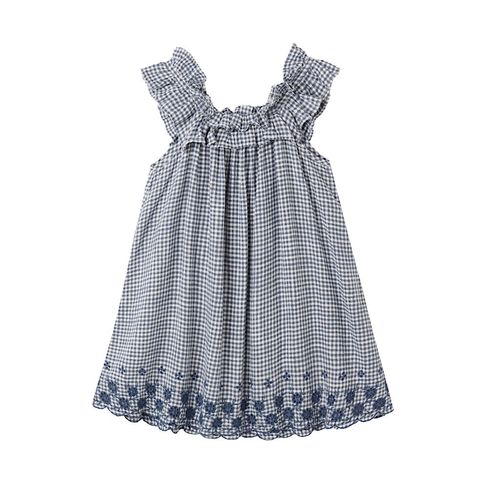 Rylee + Cru Lennon Dress - Marine Gingham