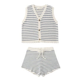 Rylee + Cru LLC Rylee + Cru Knit Vest Set - Marine Stripe