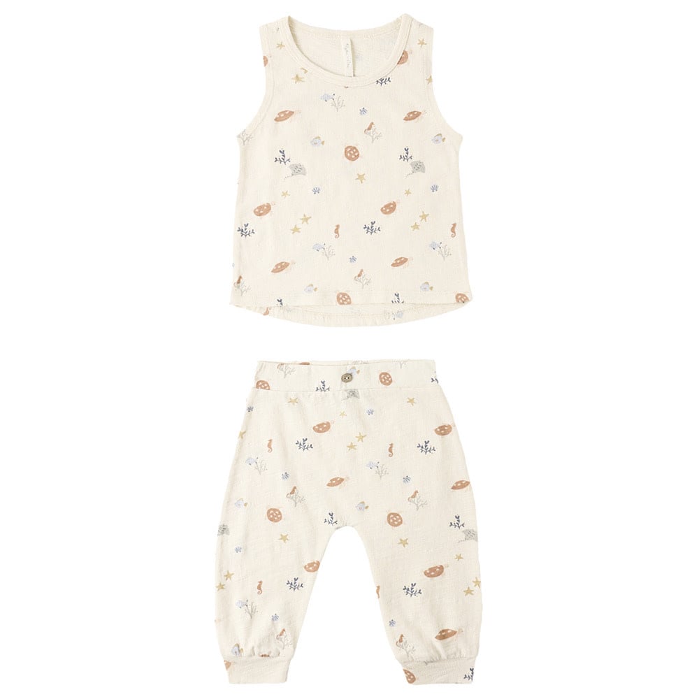 Rylee + Cru Tank + Slouch Pant Set - Aquatic