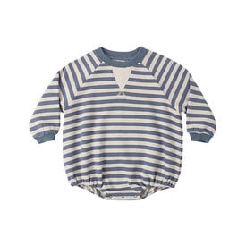 Rylee + Cru LLC Rylee + Cru Crewneck Romper - Marine Stripe