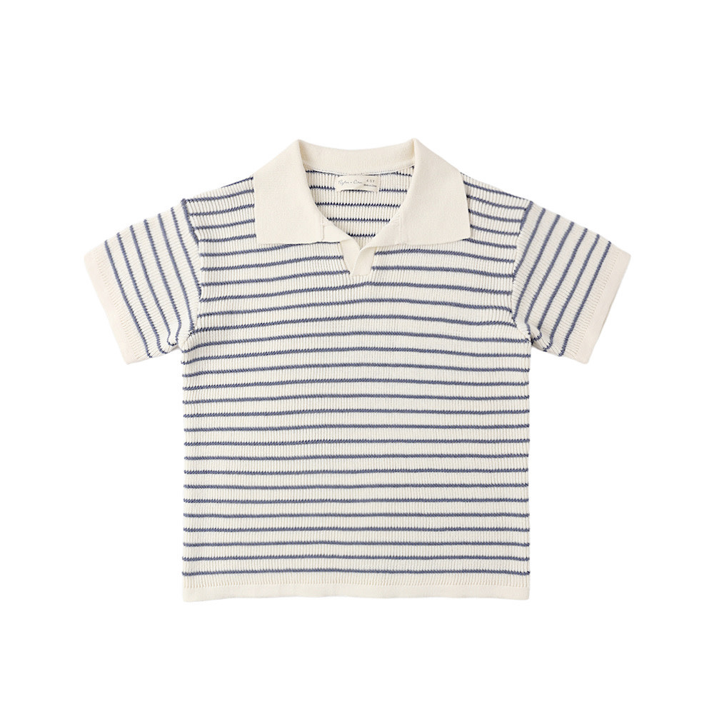 Rylee + Cru Chandler Knit Polo - Marine Stripe