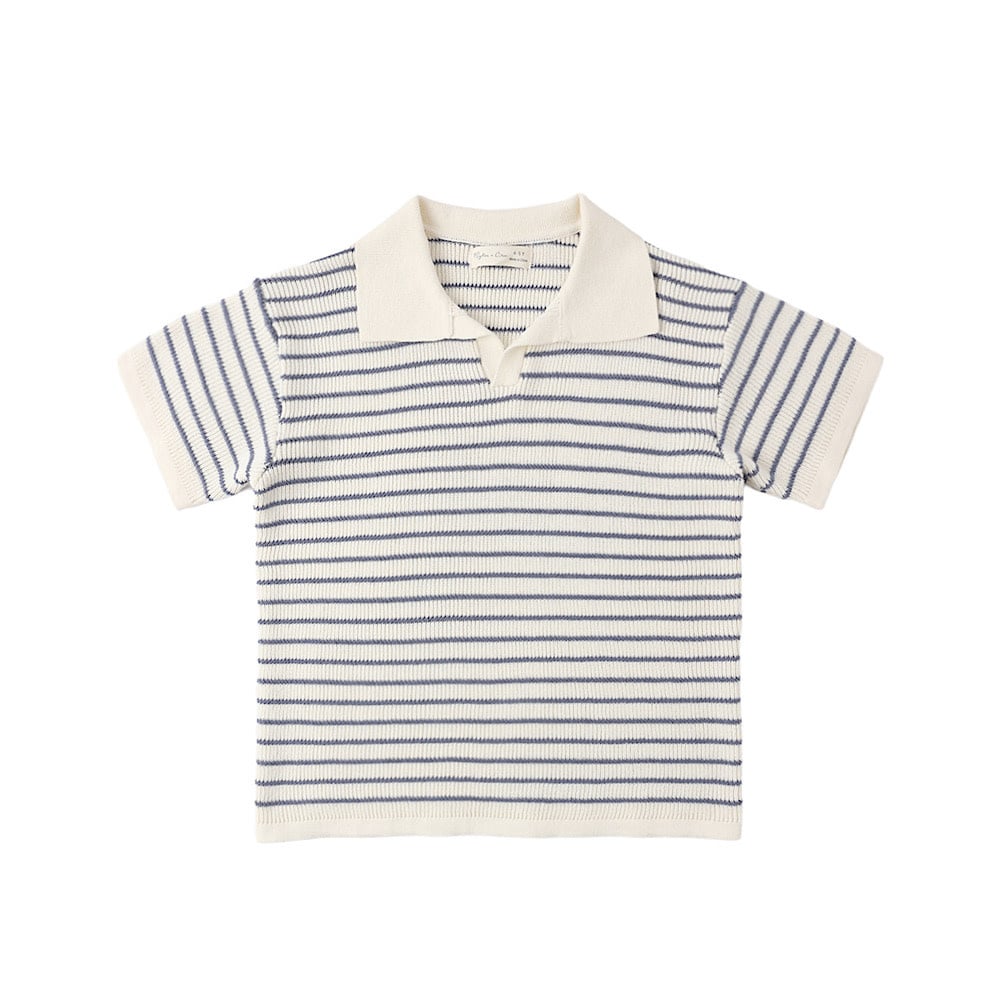 Rylee + Cru LLC Rylee + Cru Chandler Knit Polo - Marine Stripe