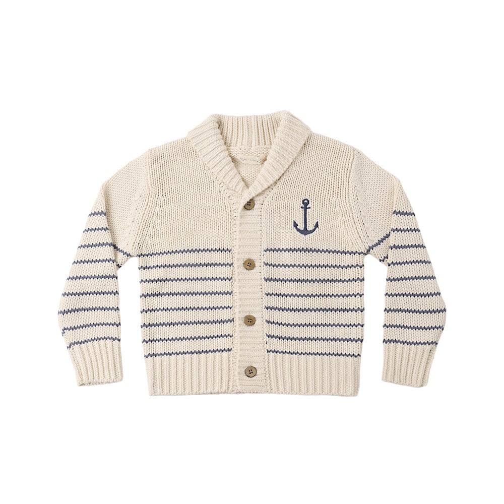 Rylee + Cru LLC Rylee + Cru Shawl Cardigan - Natural & Marine