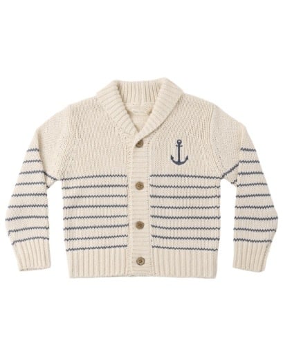 Rylee + Cru Shawl Cardigan - Natural & Marine
