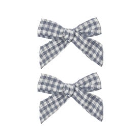 Rylee + Cru LLC Rylee + Cru Bow- Set of 2 - Marine Gingham