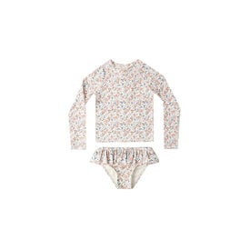 Rylee + Cru LLC Rylee + Cru Swim Rashguard Girls Set - Flower Fields