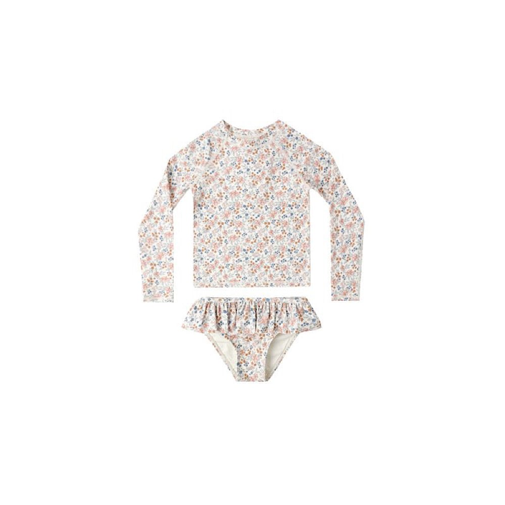 Rylee + Cru LLC Rylee + Cru Swim Rashguard Girls Set - Flower Fields